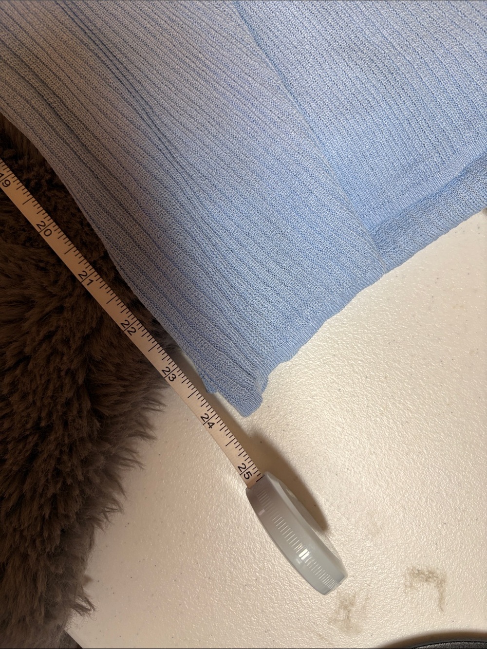 SER.O.YA Light Blue Ribbed Off-Shoulder Long Sleeve Dress - Picture 2 of 4